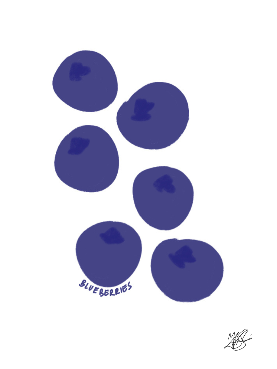 Mini Art Print: Blueberries
