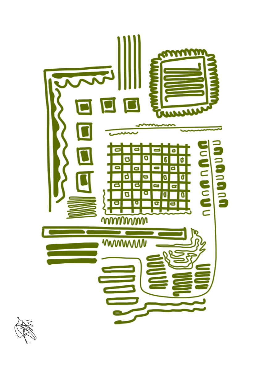 Mini Art Print: Green Zentangle